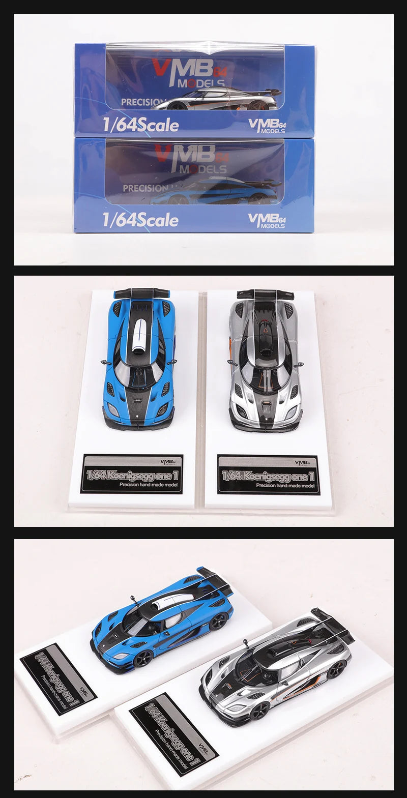 VMB 1:64 One 1 Blue/Silver Resin Model Car Limited Edition