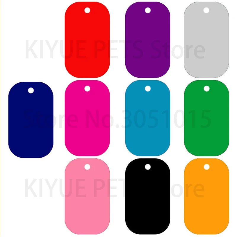 20Pcs Pet Id Dog Tag Aluminum Military Army ID Tag Name Blank Dog Tags Pendant Customized Logo laser Personalized engraving text
