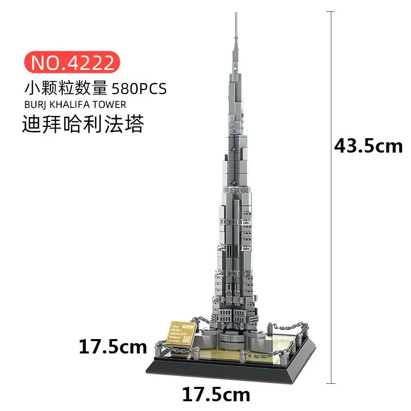 Wange Blocks World Architecture Building Bricks Trevi Fountain Model Pyramid Educational Toys for Children Gifts 4210-4224
