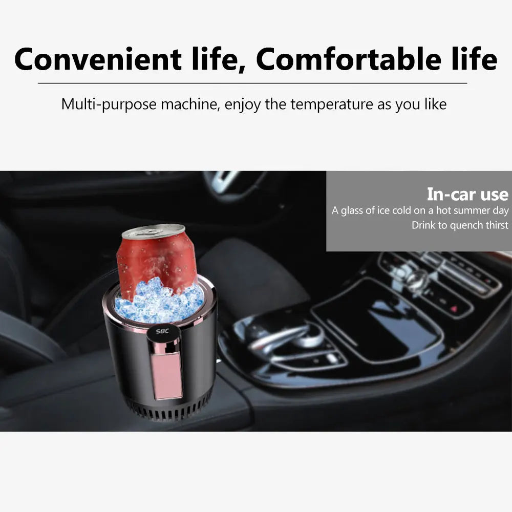Portavasos para coche con pantalla táctil de 12 V, para bebidas frías y calientes, con pantalla digital inteligente, para el hogar, para acampar y viajar