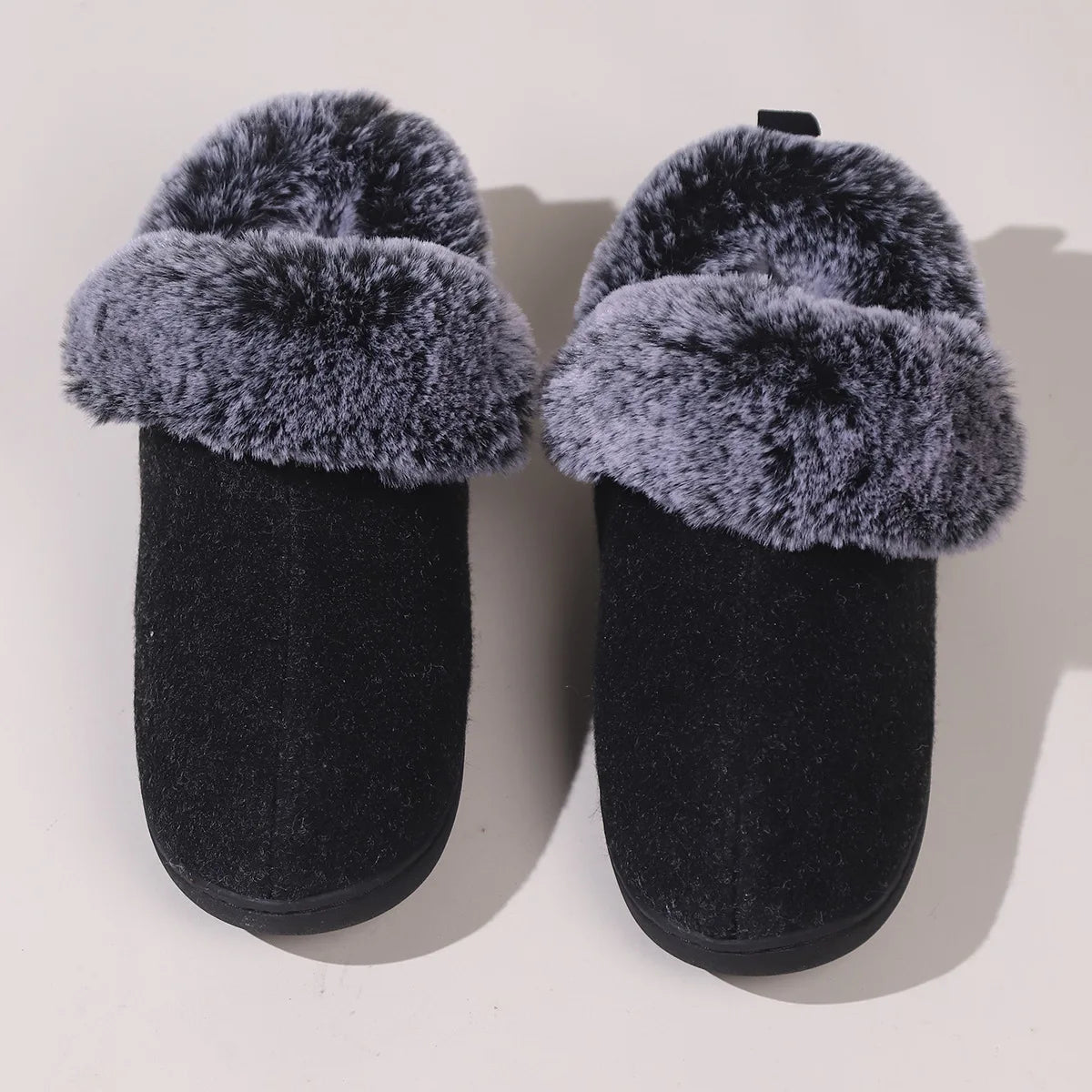 Bebealy Winter Plush Fur Women Slippers Fluffy Home Slippers Female Indoor Warm Closed Soft Non-slip High Ankle Fuzzy Slippers