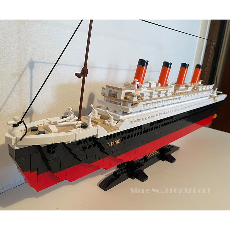 Titanic Rms Cruise Boat Ship City Model Building Kits 3d Blocks Educational Figures Diy Toys Hobbies For Children Bricks