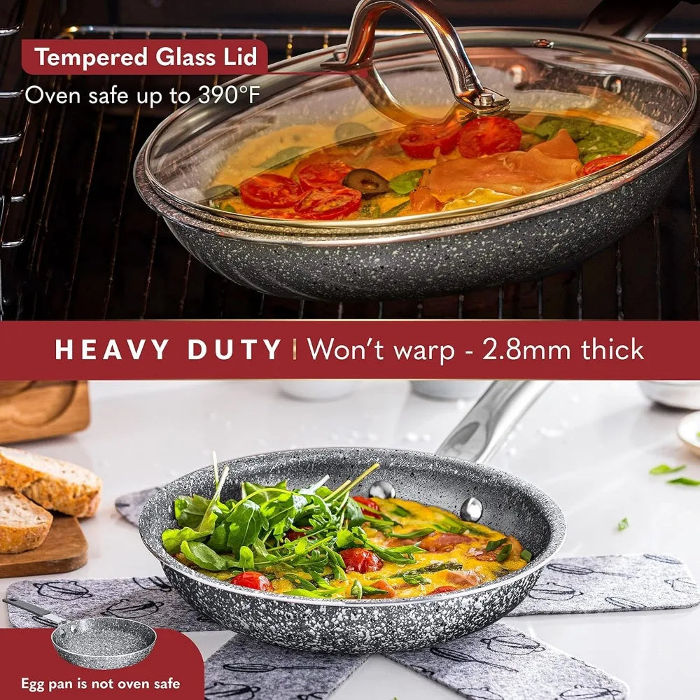 23 Pcs Pots And Pans Set Non Stick - Induction Compatible Kitchen Cookware Sets + Bakeware Sets - Non Stick, PFOA Free