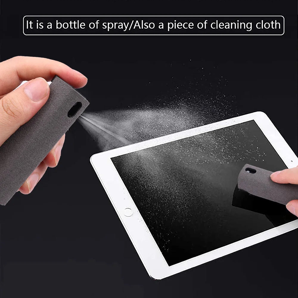 2In1 Microfiber Screen Cleaner Spray Bottle Set for Phone Ipad Screen Dust Removal Clean Cloth Wipe Iphone Cleaning Glasses Wipe