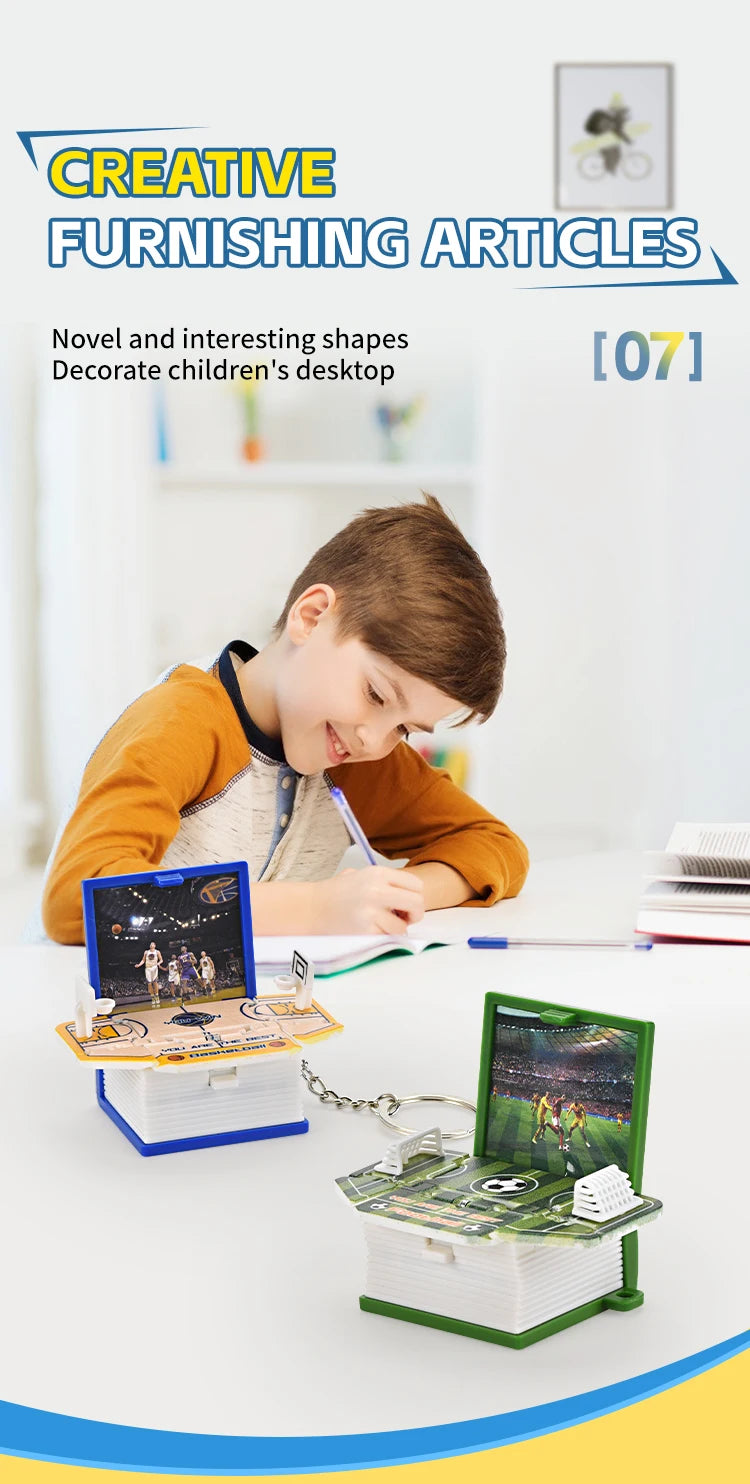 2024 3D Folding Bomb Explosion Book Novelty Mini Football Match Astronaut Keychain Children's Handheld Game Board Games Boy Gift