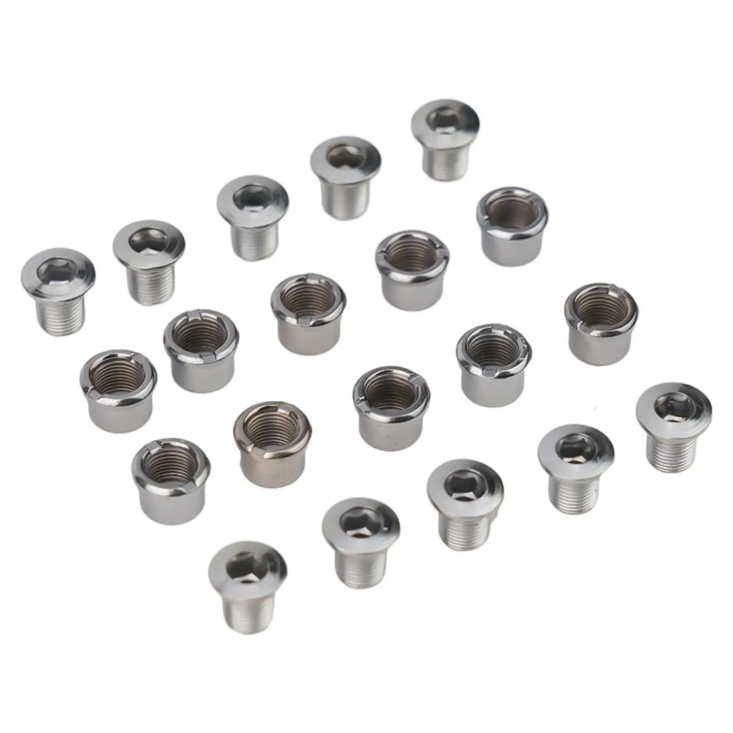 10 piezas de pernos para bielas de bicicleta, pernos simples, dobles y triples, tornillos de acero para platos y platos, tornillos para platos y tuercas, accesorios para bicicletas