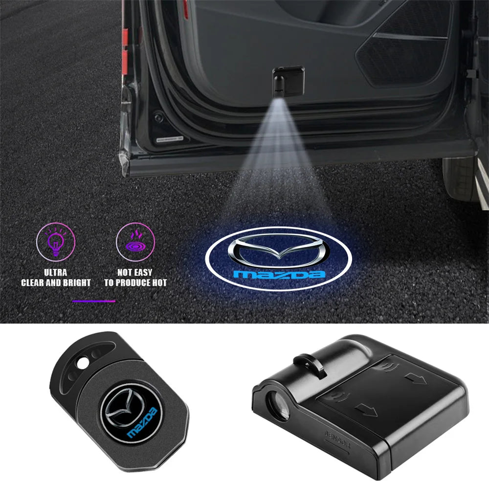 1/2pc Magnetic LED Car Badge HD Wireless Welcome Light Laser Projector Auto Accessories For Mazda Axela Atenza MS Speed CX-3 MPS