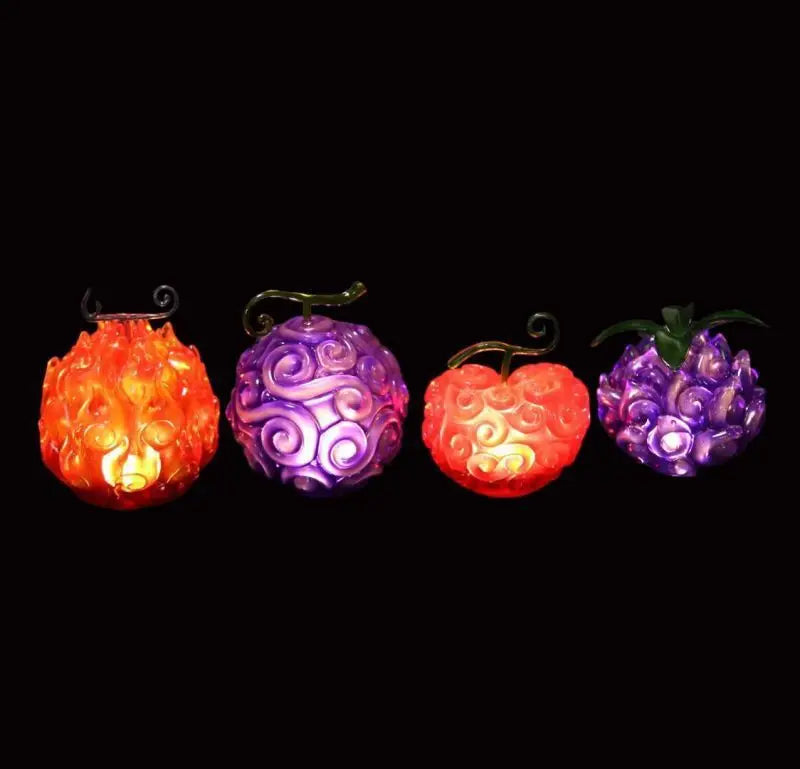 Figura de One Piece con luz LED, figura de fruta del diablo, modelo GK Anime Demon Rubber Dark Burn Surgery Glow, juguetes de 4 piezas/juego