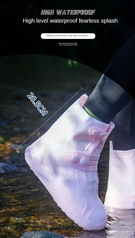 1 funda impermeable de silicona para zapatos, botas de lluvia de caña alta, protector antideslizante para zapatos, calzado grueso reutilizable para exteriores