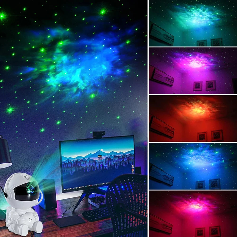 Projecteur d'étoiles, veilleuse de galaxie, projecteur d'astronautes, projecteur d'espace avec télécommande pour nébuleuse, pour chambre à coucher et maison