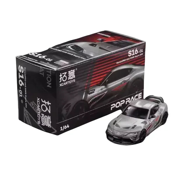 Premium scale model XCARTOYS POPRACE 1/64 Co-branded float series Porsche Martin GTR Alloy model toy, a Christmas gift for boys