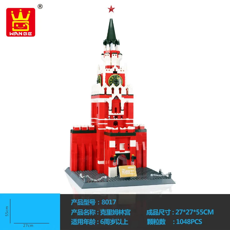 Wange Blocks World Architecture Building Bricks Castle Villa House Big Ben Church DIY Toys for Man Gifts Girl Adult Present