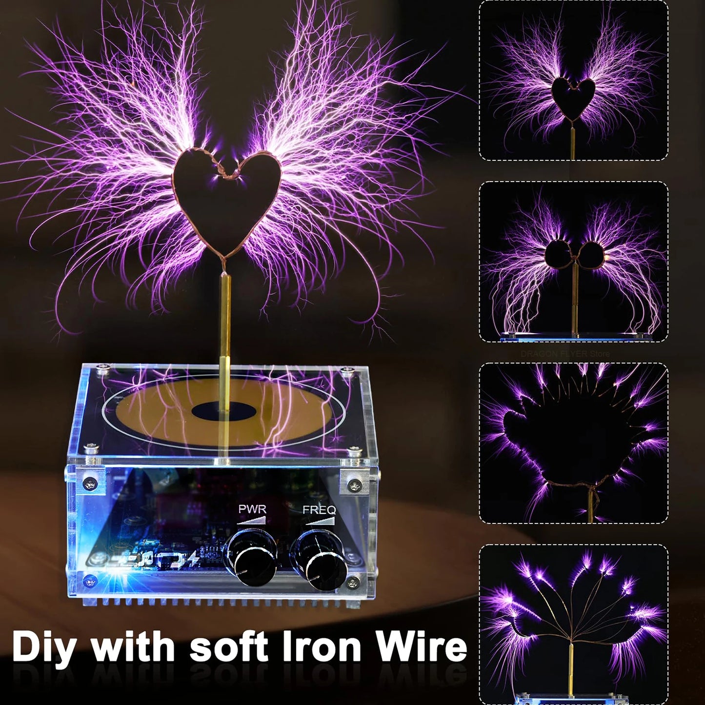 Tesla Coil Musical Speaker Artificial Lightning Bluetooth Music Tesla Coil Arc Plasma Wireless Transmission Experiment Model