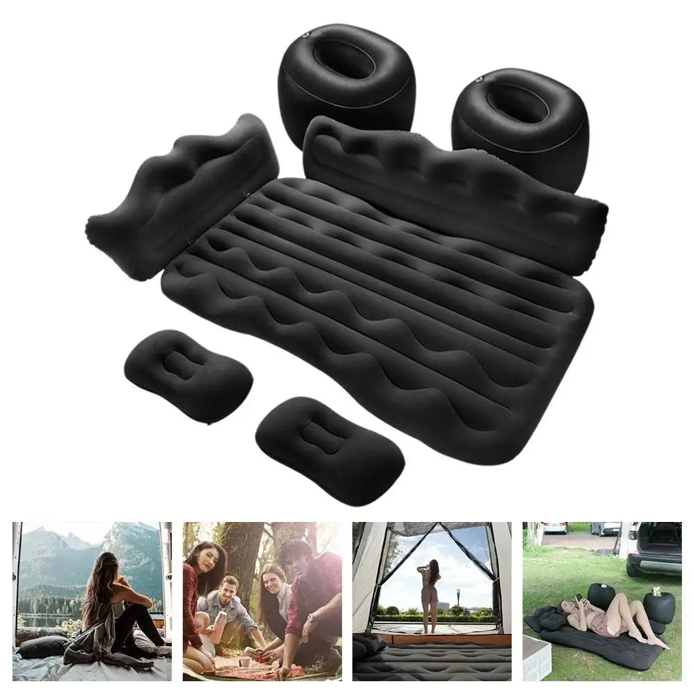 Cama inflable portátil para viajes en automóvil de 174*126 cm, colchón para acampar al aire libre, colchón de aire plegable trasero para automóvil, accesorios para automóvil