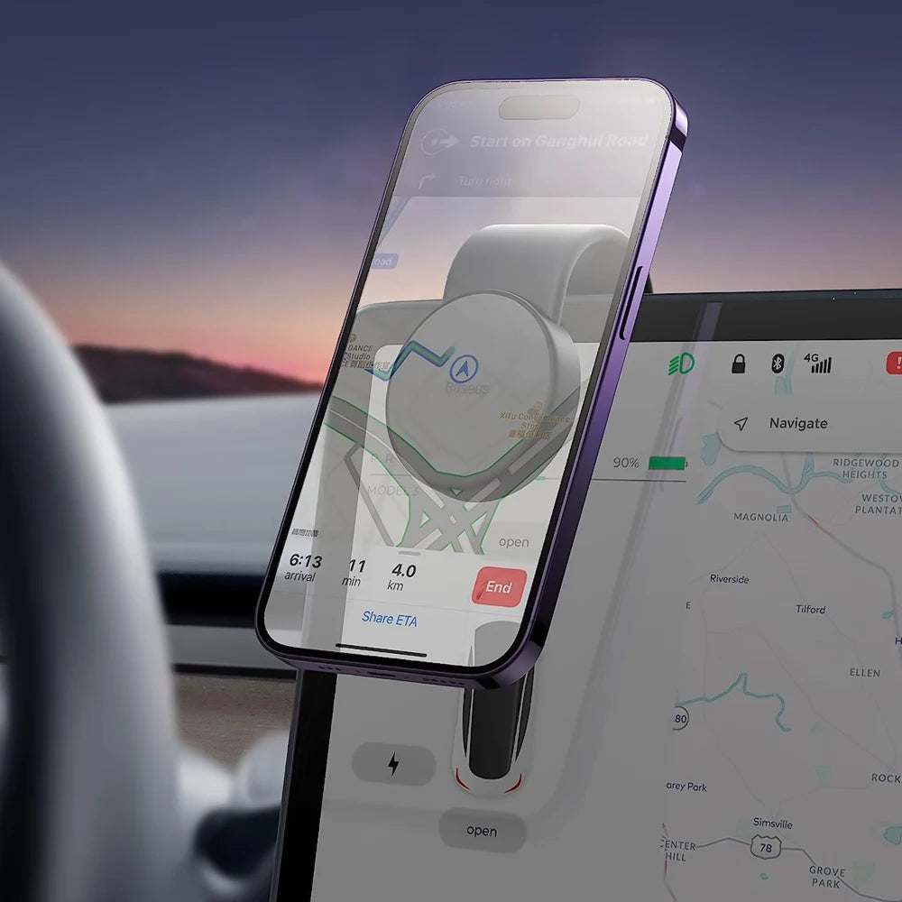 Phone Holder for Car, Car Dash Mount Compatible For iPhone Samsung Bendable Memory Titanium Alloy for All Dashboard Windshield