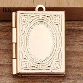 BoYuTe (10 Pieces/Lot) 19*26MM Rectangle Locket Photo customized Book Locket Pendant Floating Locket Charms customized