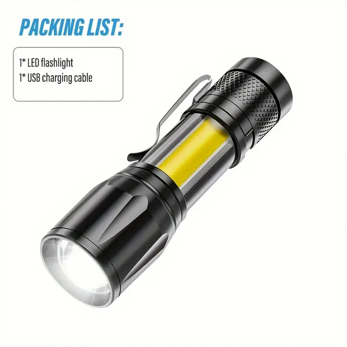 Linterna LED potente de 1000000 LM, recargable por USB, potente linterna táctica, luz de flash de alcance súper largo para pesca al aire libre