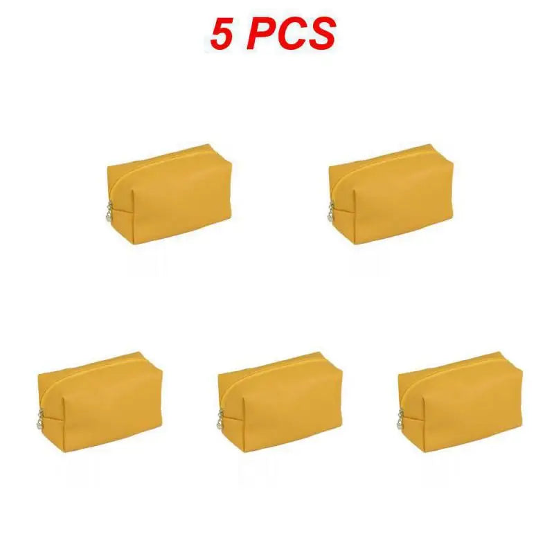 1 ~ 10 piezas de neceser pequeño para mujer, de piel sintética, resistente al agua, con cremallera, bolsa de maquillaje, organizador de maquillaje de viaje, estuche de belleza