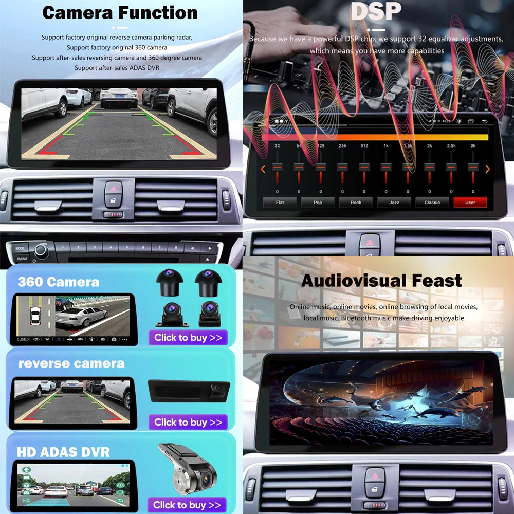 1920*720P Carplay 12,3 pouces Android 14 pour BMW Série 5 F10 F11 2010-2016 CIC NBT Système Auto Radio GPS Navigation Multimédia