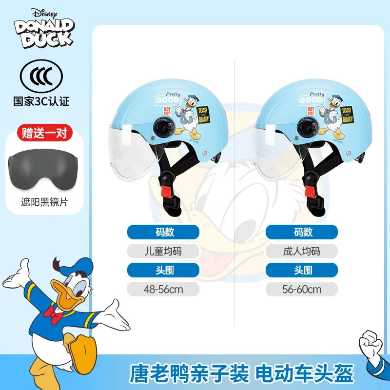 Summer Disney Donald Duck Motorcycle Super Light Open Face Helmet For Children Adult Helmet Safety Protective Helmet Gift Toy