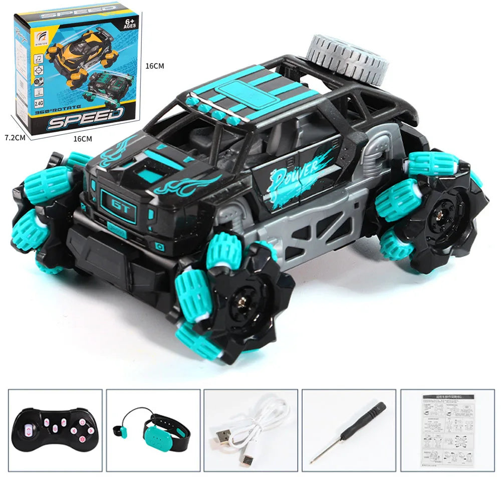 RC Car Mini Stunt Drift Car Gesture Sensing with Led Lights 2.4G Radio Remote Control Electric Toy Power Wheels Off Road Racing