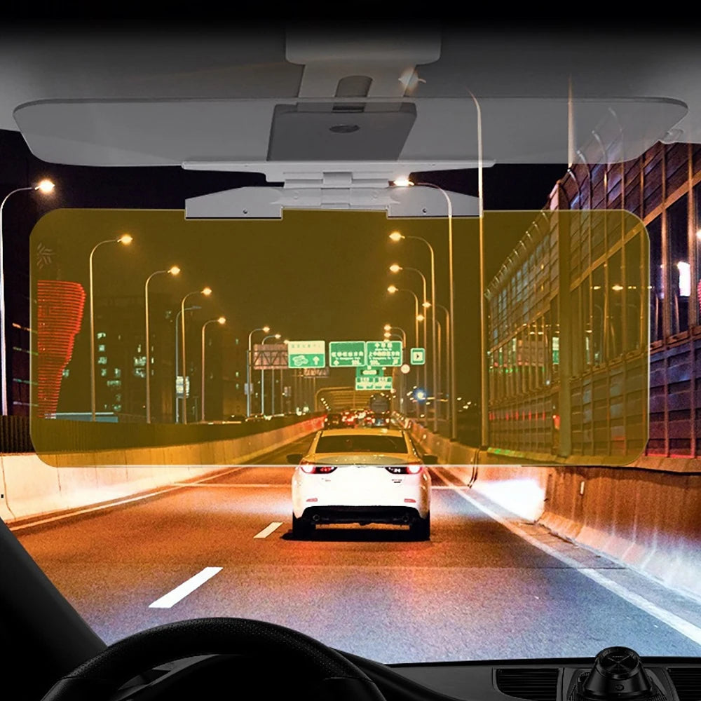 2 in1 Car Sun Visor Fold Flip Down View Interior Mirrors HD Anti Sunlight Dazzling Goggle Day Night Vision Driving Mirror UV