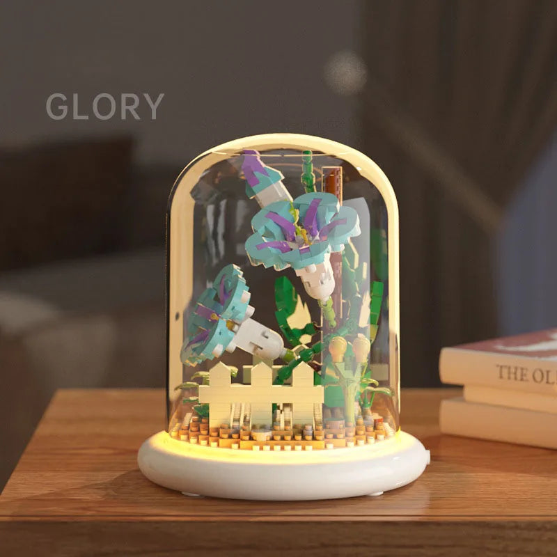 Building block flower eternal rose small particle building block assembly toy gift desktop decoration