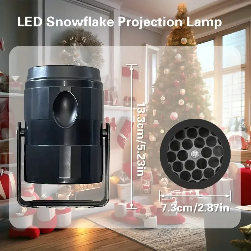 USB Powered Christmas Snowflake Projector Light Rotating Snowfall Projection Lamp for Christmas Halloween & Easter Party Decor