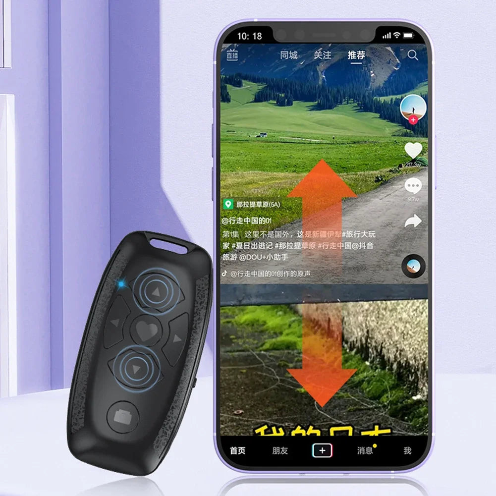 Recharegable Bluetooth Remote Control Button Wireless Controller Selfie Camera Stick Shutter Release For Phones e-book Page Turn