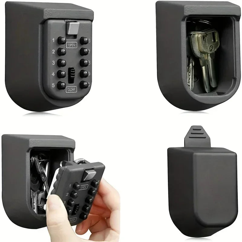 Caja de contraseña para llaves Caja de contraseña de metal resistente para montaje en pared Caja de bloqueo de llave Almacenamiento al aire libre a prueba de agua Cerradura de contraseña antirrobo