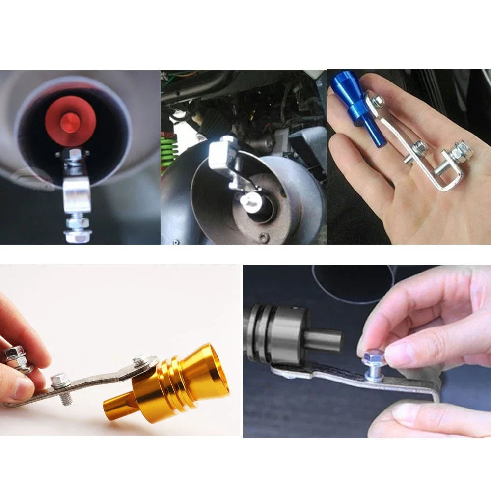 1 pieza de silbato de turbina modificado para automóvil, silbato de tubo de escape, silbato de imitación para motocicleta, silbato amplificador de sonido de escape de turbina