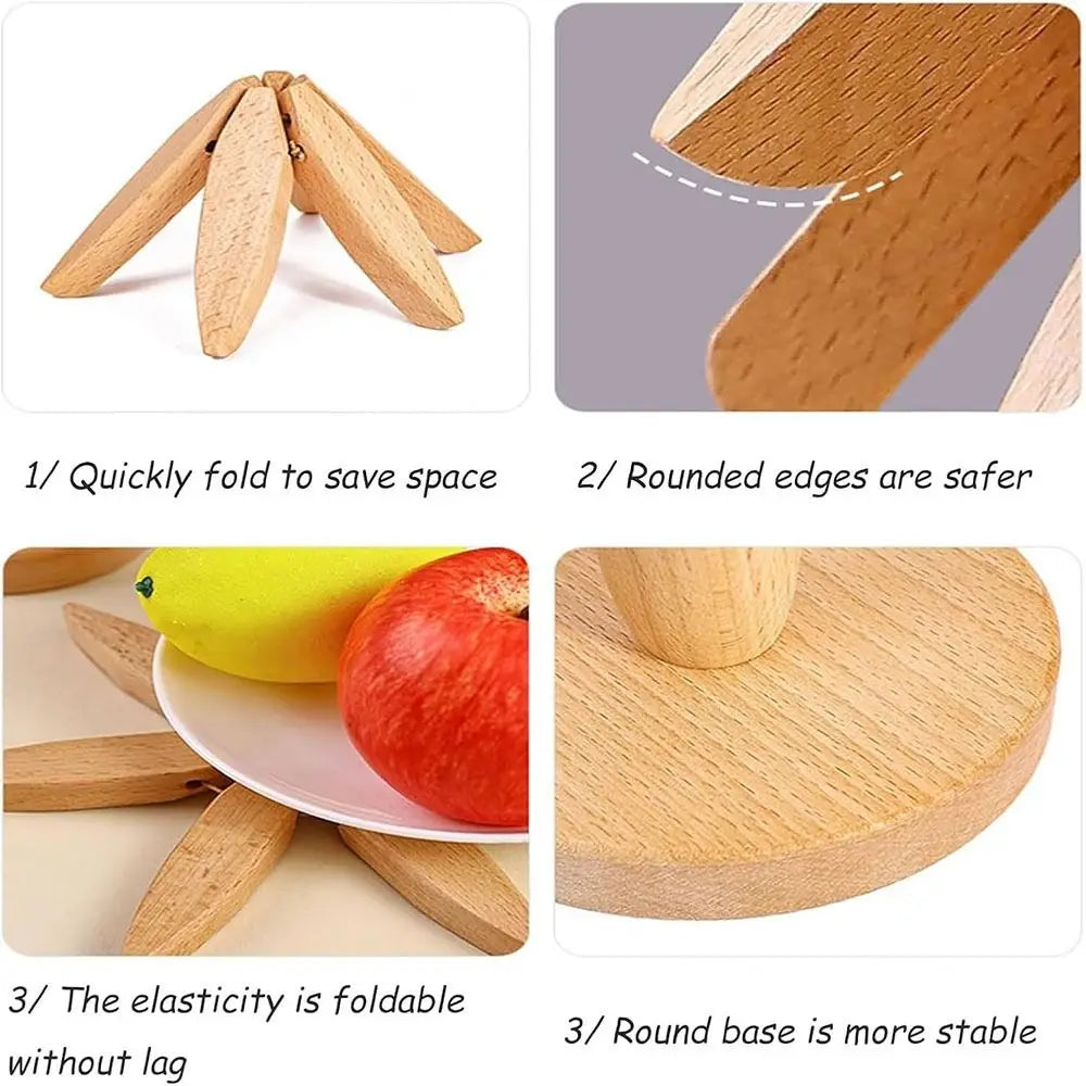 3/4PCS Anti Scald Heat Tree Design Coaster Resistant Coaster Wood Placemats Heat Insulating Mat Tree Shape Non-slip Coaster Set