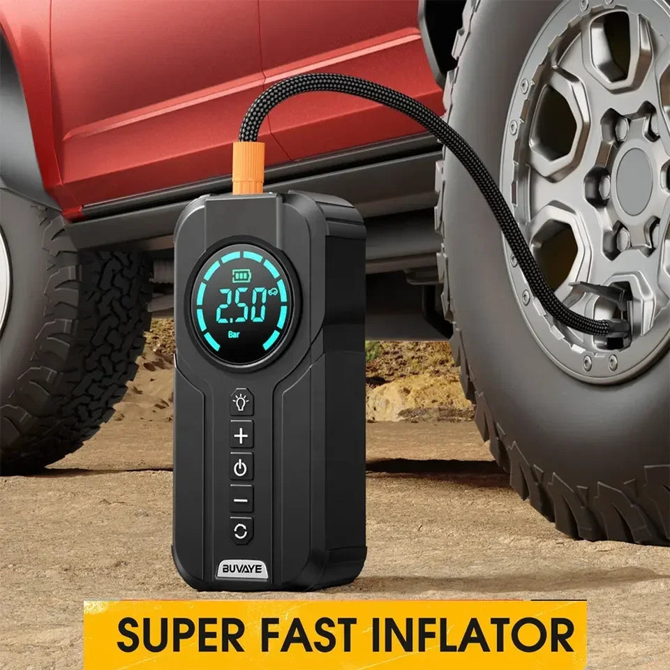 Fuente de alimentación de arranque de emergencia para automóviles, bomba de inflado montada en el automóvil, arrancador de batería portátil multifuncional