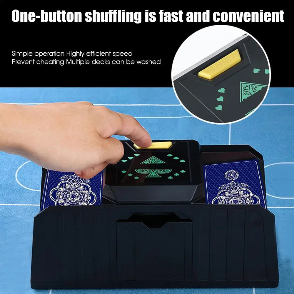 timing Auto Playing Cards Shuffle Electric Poker Shuffler Machine Battery Operated Poker Playing Tool Holds 1-2 Decks of Cards