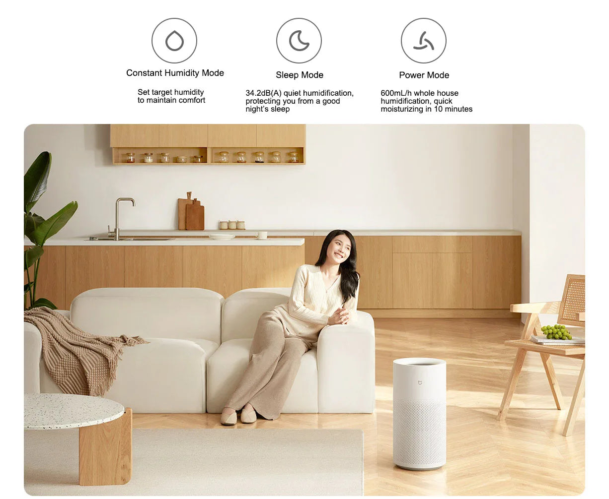 Humidificateur intelligent Xiaomi Mijia Pure 2 humidificateurs sans brume 600 ml/h pour désodorisant domestique humidificateurs huiles essentielles aromathérapie