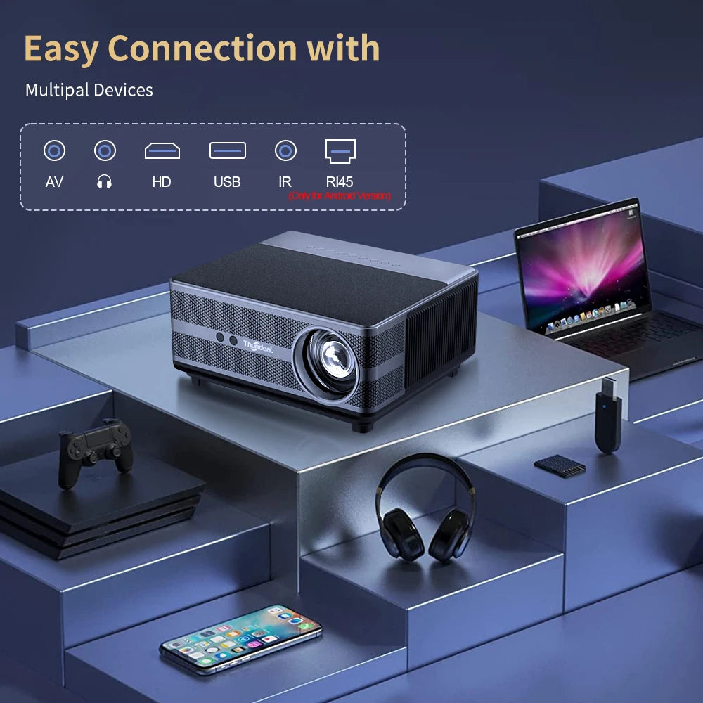 Proyector 1080P WiFi Proyector LED Full HD 2K 4K TV Video Película Teléfono inteligente Cine en casa TD98 Beamer Cine Pantalla grande