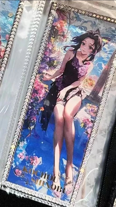 Anime Demon Slayer Kamado Tanjirou Kochou Shinobu Iguro Obanai Kanroji Mitsuri Rare Collectible Cards Birthday Gifts Kid Toys