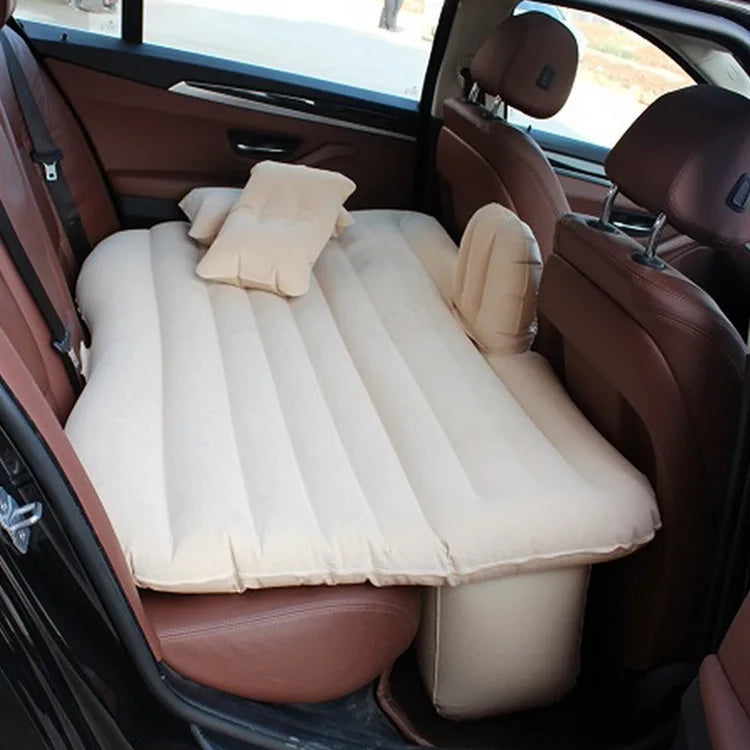 Suministros para el interior del automóvil, colchón inflable para el asiento trasero del automóvil, articulado/dividido con flocado graduado, 135 x 80 cm