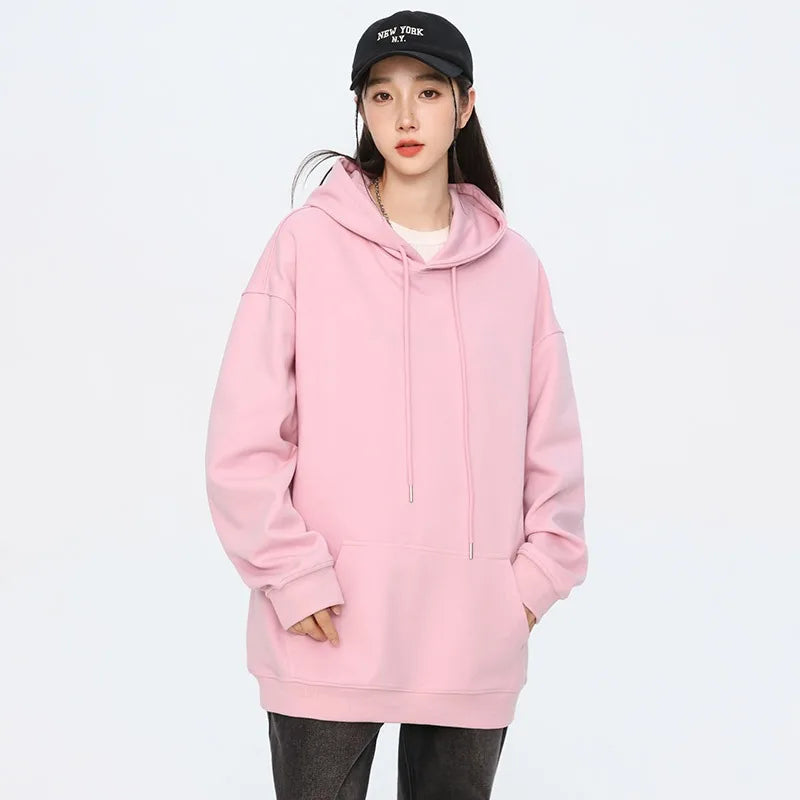 American street style pattern printed hooded sweater men's and women's autumn and winter casual fashion couple's coat