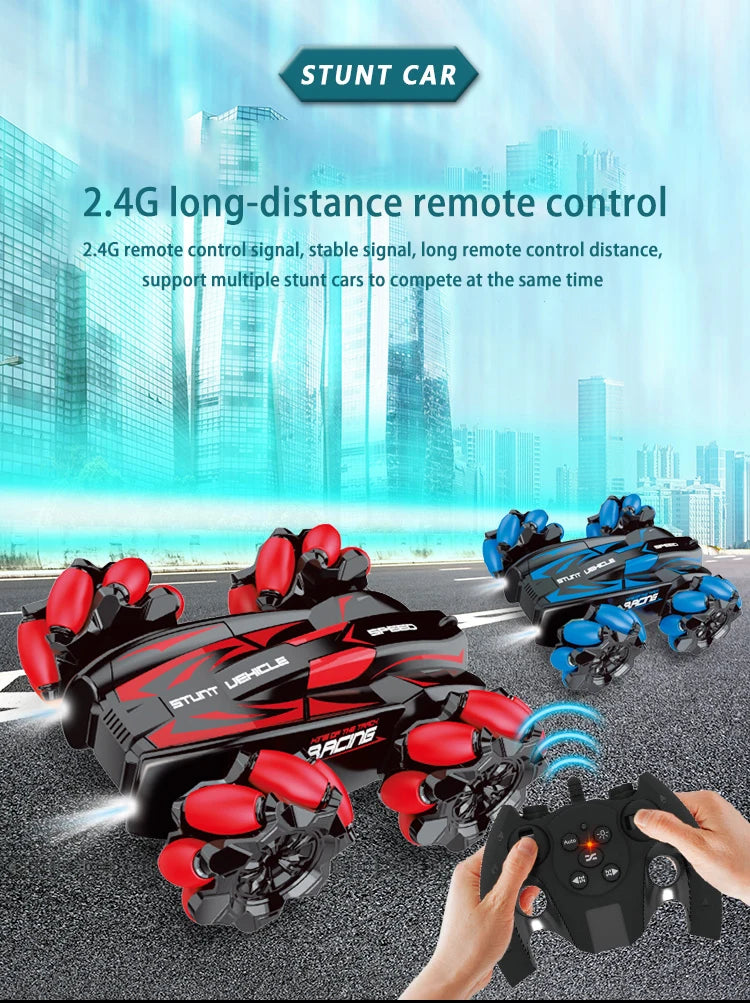 WLtoys F1 RC Drift Car con luces LED y música, 2,4 G, guantes, radiocontrol remoto, coches acrobáticos con tracción en las 4 ruedas, juguetes eléctricos para niños