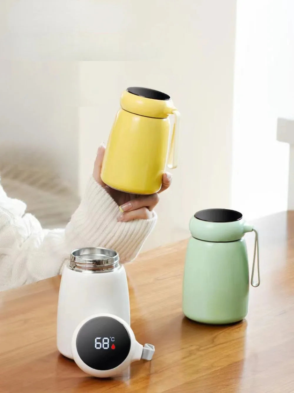 320ml Mini Thermo Bottle Coffee Pot With Temp Display Stainless Steel Water Bottle Thermal Mug Vacuum Flasks Christmas Gift