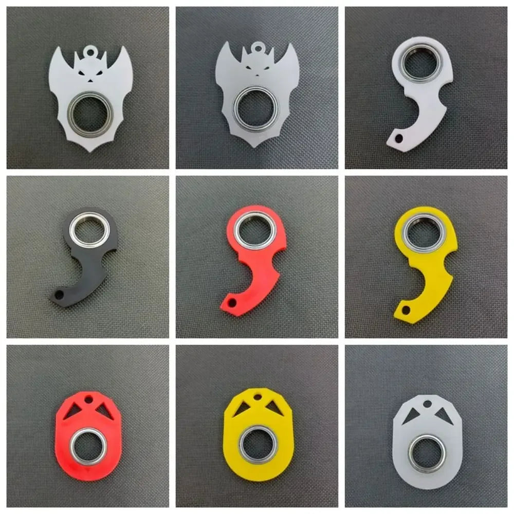 Noctilucent Keychain Fidget Spinner Light Trendy Anti-Anxiety Finger Fidget Ring Key Ring Relieve Boredom Portable