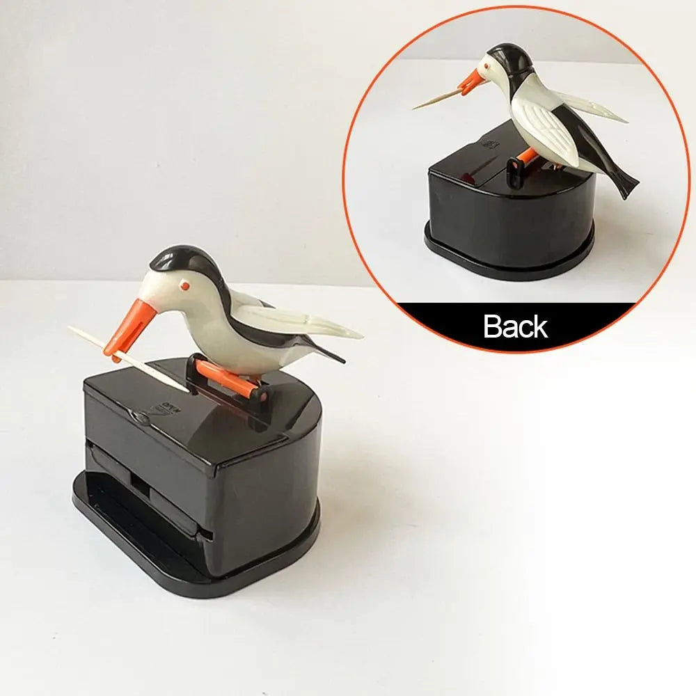 1PC Contenedor para palillos de dientes con forma de colibrí de dibujos animados Dispensador automático de palillos de dientes ABS Caja de soporte Decoración del hogar Accesorios de cocina