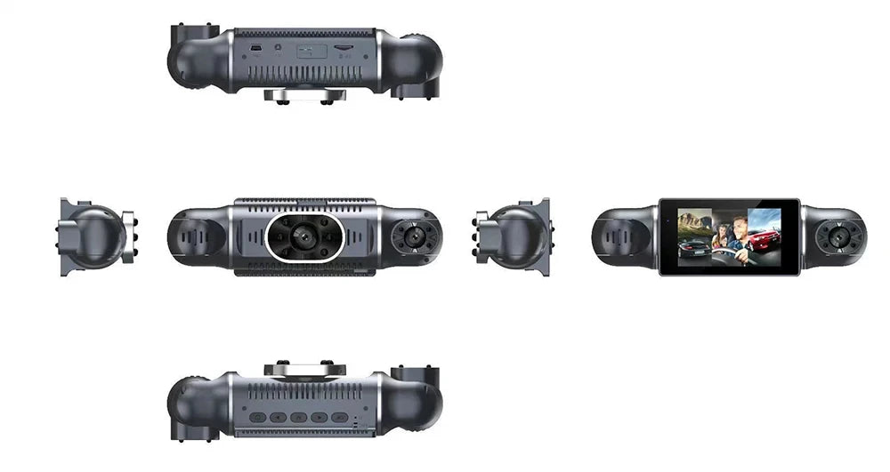 Cámara de salpicadero para coche de 1080P con GPS, WIFI, aplicación, grabadora de vídeo de 4 lentes, DVR de 360°, cámara de visión trasera, monitor de estacionamiento, caja negra, accesorios para coche