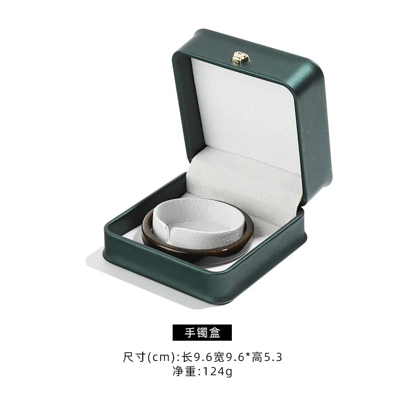 1 organizador de joyas de cuero, caja para anillos de boda, colgante, pulsera, collar, estuche de almacenamiento, embalaje de regalo, caja de exhibición al por mayor