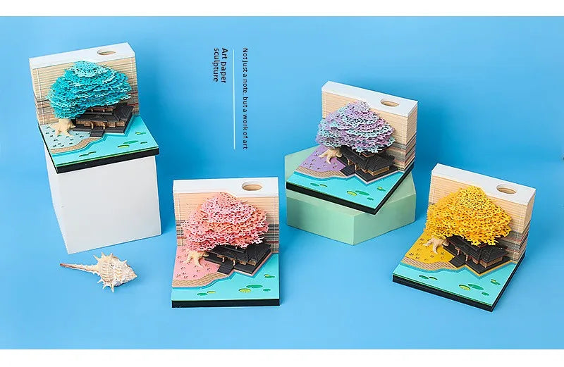 Treehouse 3D Desktop Calendar Sticky Notes Creative Crafts Souvenirs Paper Carvings Post-it Notes New Year Gifts Office Ornament