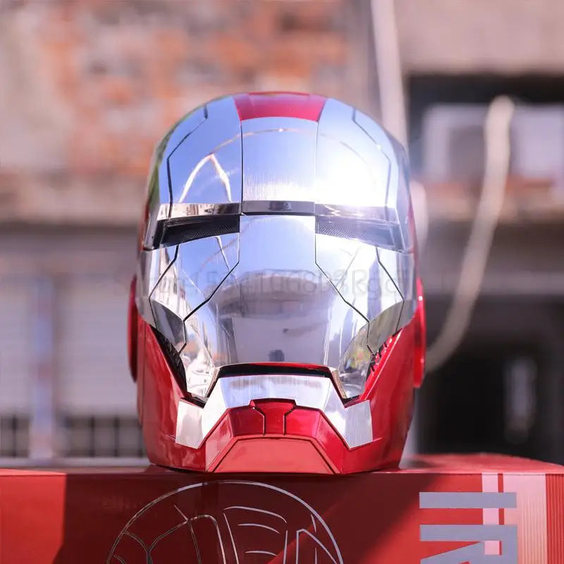 2024 New 1:1 Marvel Iron Man Mk5 Electric Helmet Multi-piece Opening And Closing Helmet Voice Control Eyes Model Adult Toy Gifts