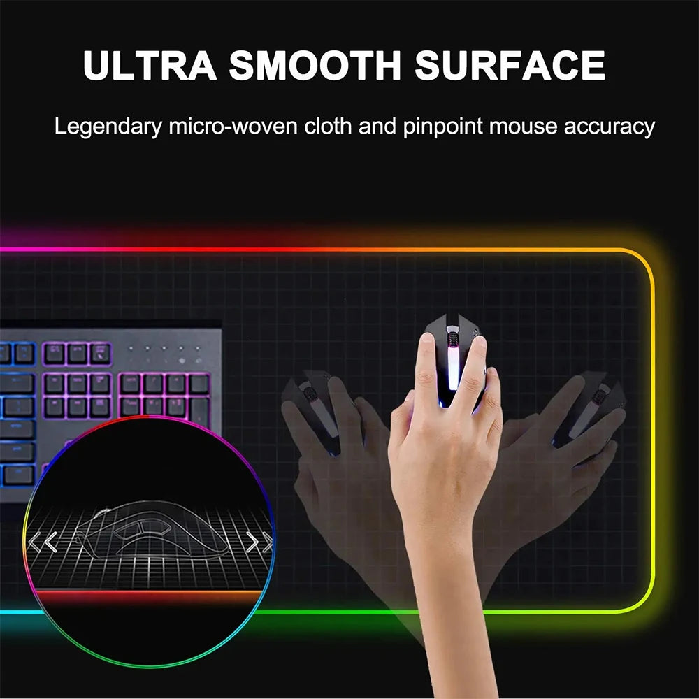 Pink Girl Cartoon Sailors Moons RGB Pc Gamer Keyboard Mouse Pad Mousepad LED Glowing Mouse Mats Rubber Gaming Computer Mausepad