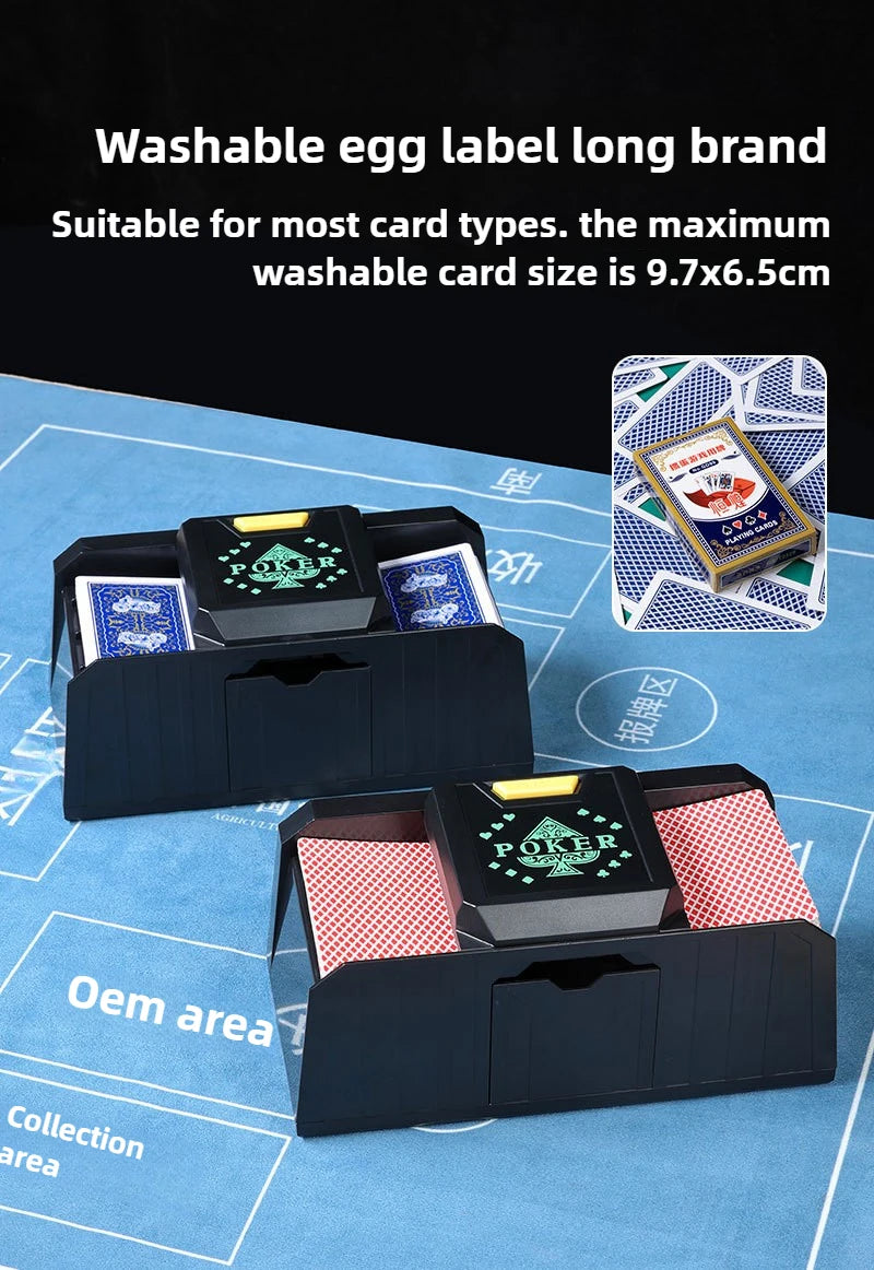 Mélangeur de cartes automatique Mélangeur de cartes de poker électrique à 2 jeux Mélangeur automatique de cartes à capteur / chronométré Machine de mélange de poker