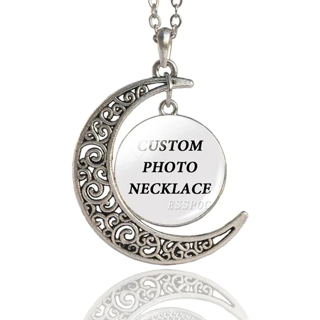 Collar con foto personalizado, cruz circular en forma de media luna, búho esférico, con una variedad de opciones de regalos para amigos
